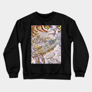 A Cat and An Owl Mosaic Mash-Up Crewneck Sweatshirt